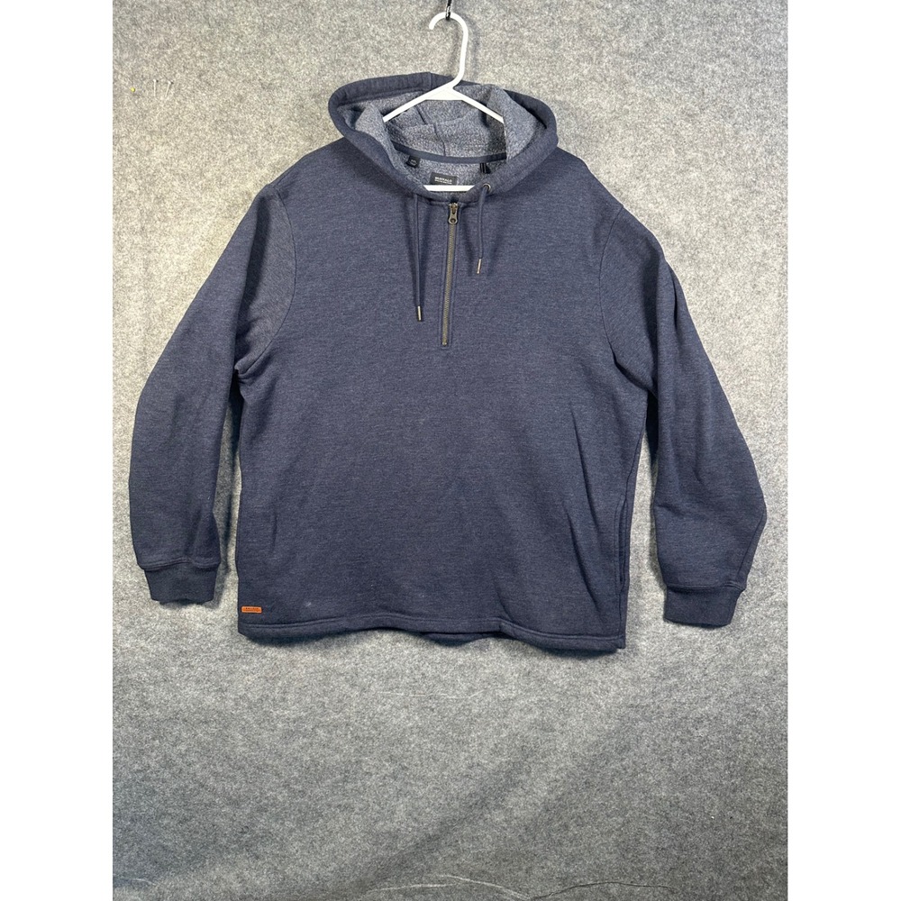 Buffalo David Bitton Mens XXL Navy Blue Quarter Zip Fleece‎ Hoodie 1720483